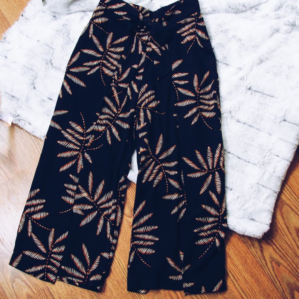 Tropical Cropped Palazzo Pants